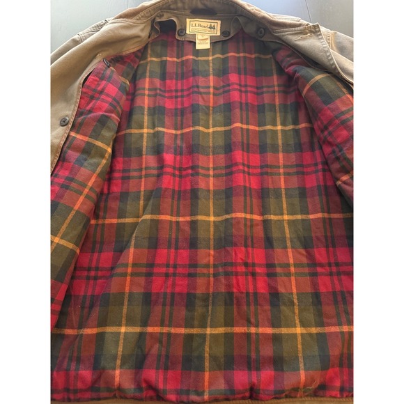 L.L. Bean Original Field Barn Coat Men XL Olive Insulated Button Liner Jacket - Picture 4 of 14